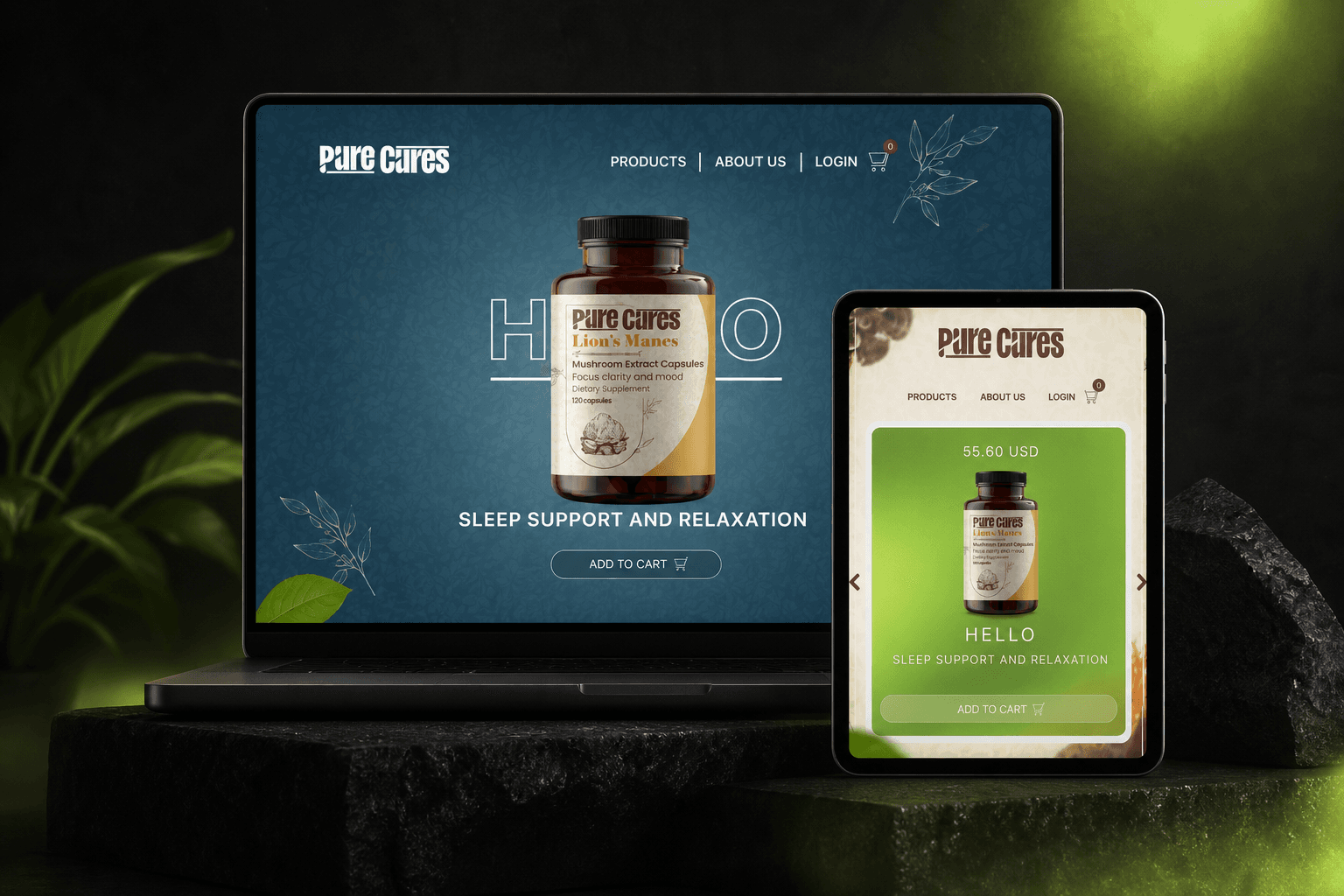 PureCures E-commerce Website